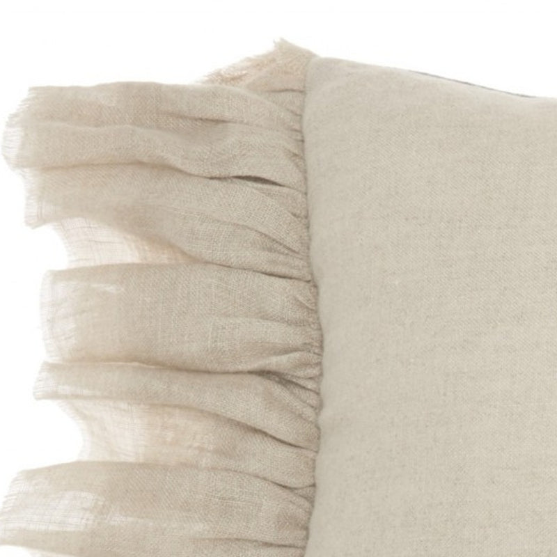 Wide Tasseled Marble Yellow Lumbar Pillow - Home Decor