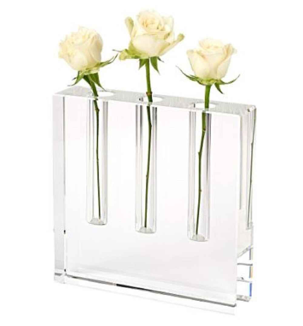 Modern Clear Square Block Optical Crystal Vase