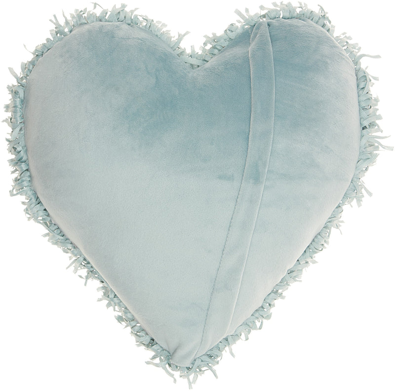 Heart Shaped Celadon Shag Accent Pillow - Home Decor