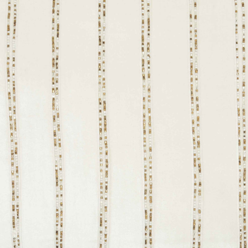 Glam Ivory And Gold Accent Throw Pillow With Beaded Details