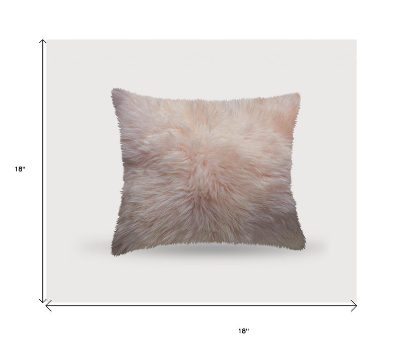 18" Blush Sheepskin Throw Pillow - Home Decor