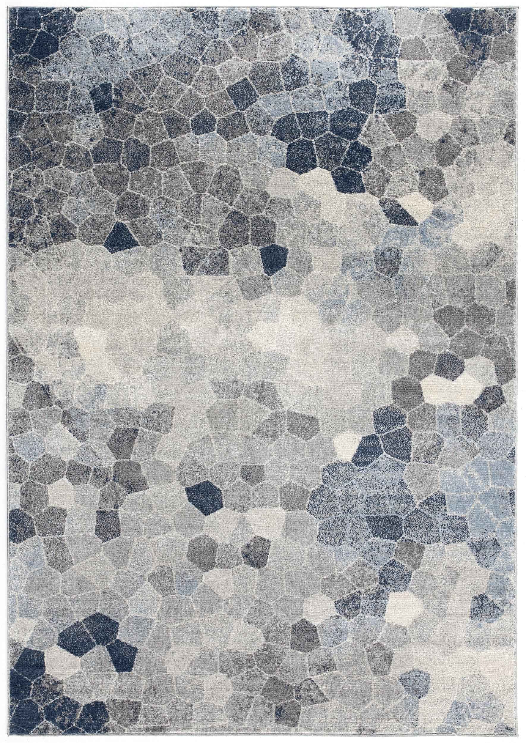 2’ X 3’ Navy Blue Cobblestone Pattern Scatter Rug