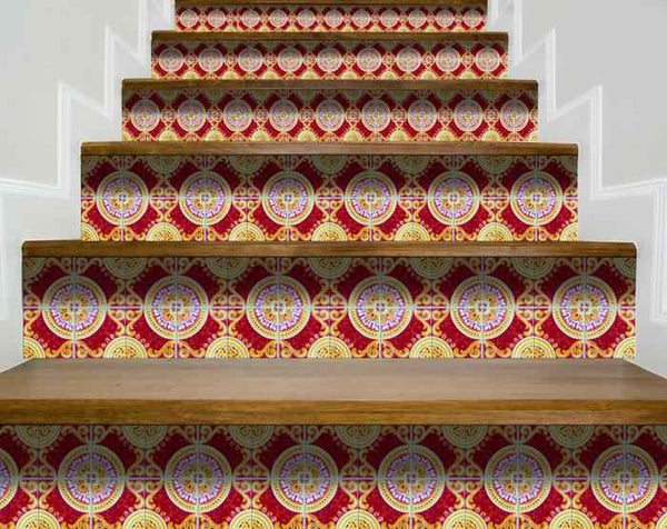 7" X 7" Golden Ruby Removable  Peel And Stick Tiles