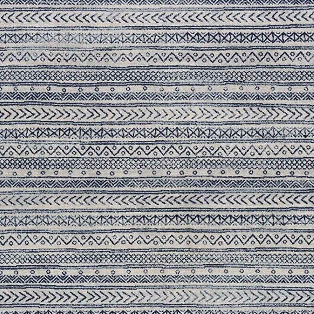 4’ X 6’ Navy Blue Decorative Stripes Area Rug