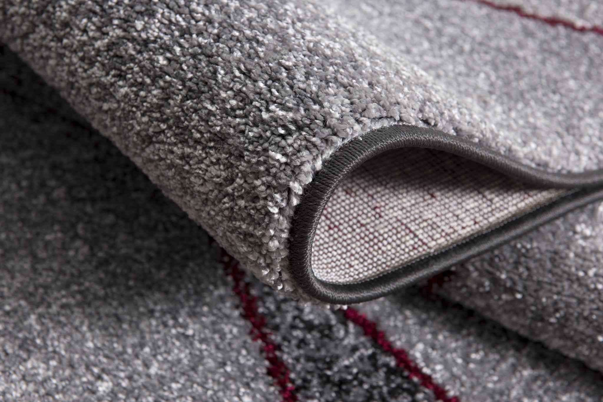 8' X 11' Grey Red Geometric Area Rug