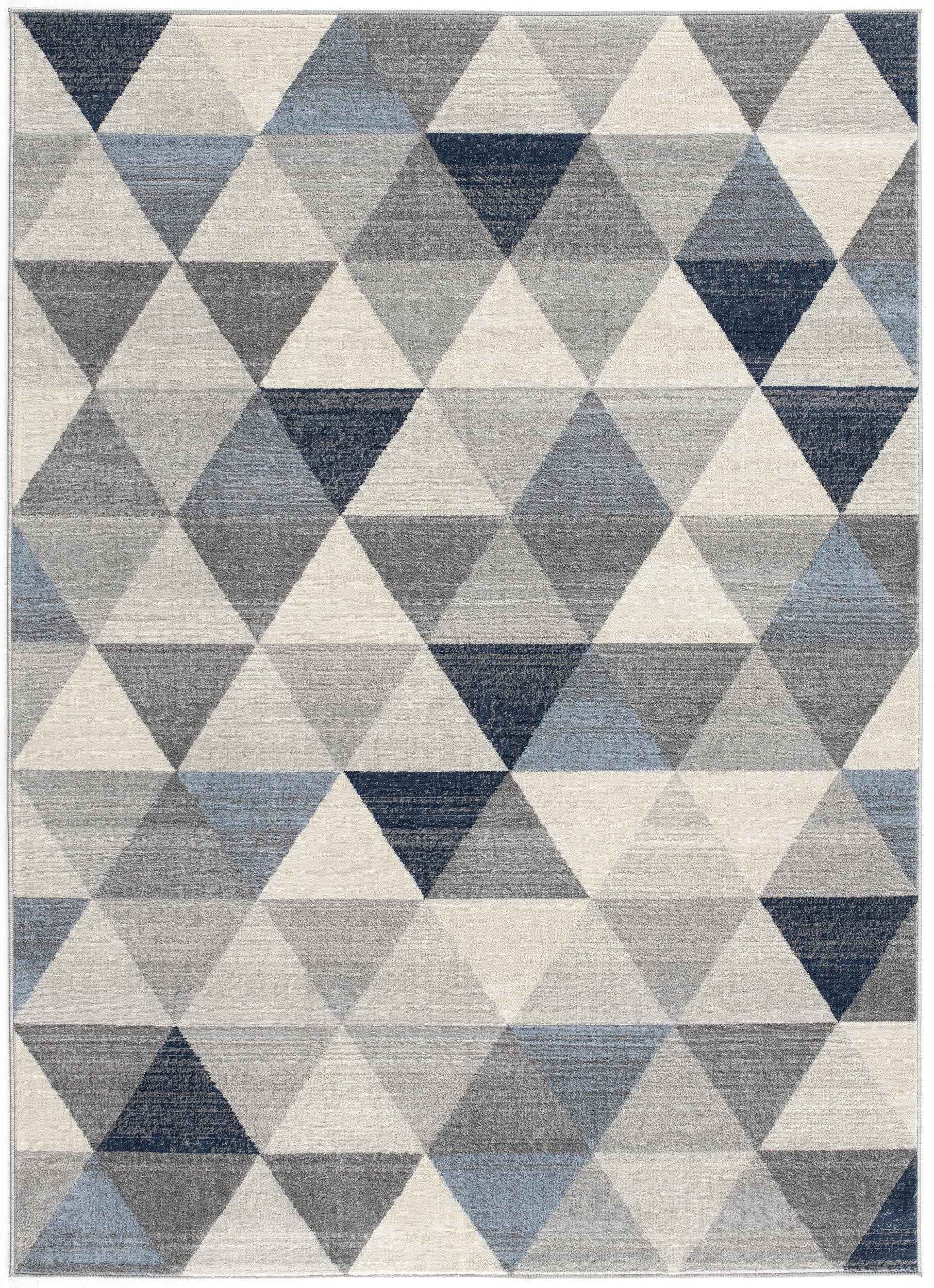 2’ X 5’ Navy Blue Geometric Diamond Area Rug