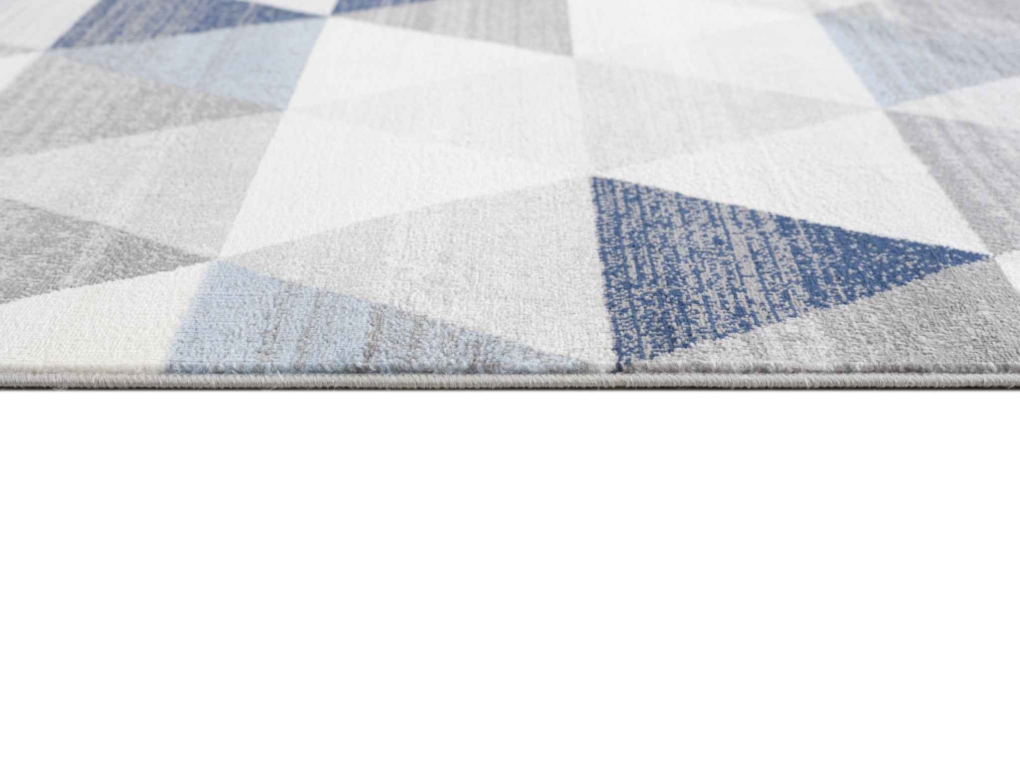 2’ X 5’ Navy Blue Geometric Diamond Area Rug
