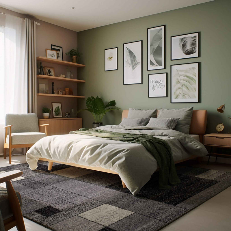 7’ X 9’ Gray Distressed Geometric Area Rug