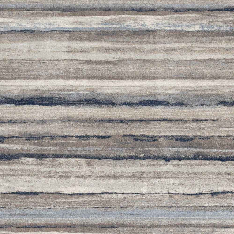 2’ X 6’ Blue And Beige Distressed Stripes Area Rug