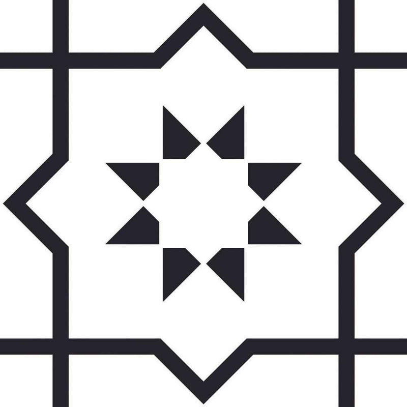 6" X 6" White And Black Sun Peel And Stick Removable Tiles