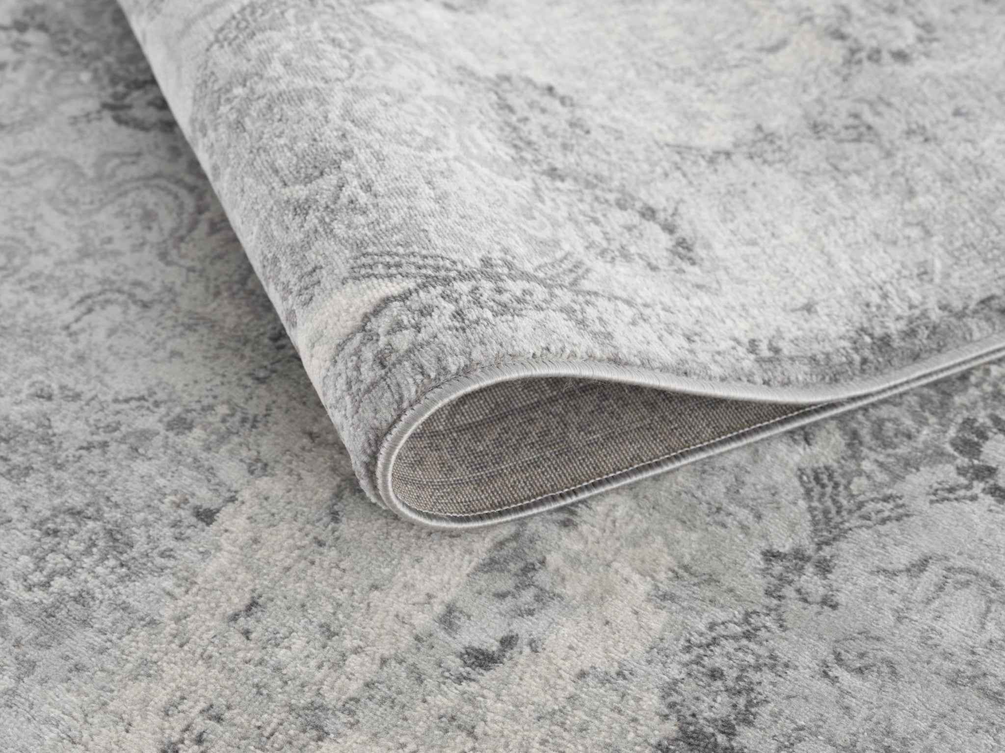 5’ X 8’ Gray Distressed Trellis Pattern Area Rug