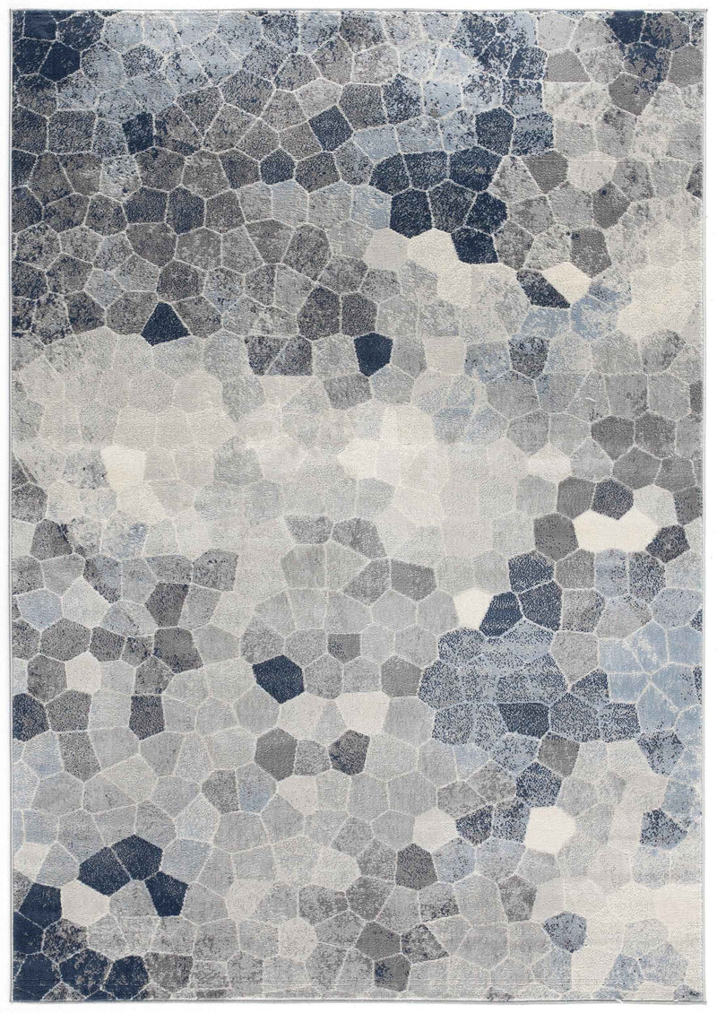 4’ X 6’ Navy Blue Cobblestone Pattern Area Rug