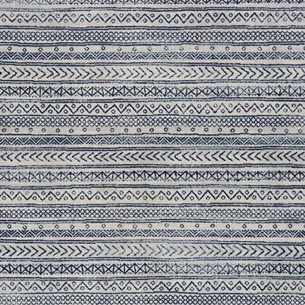 5’ X 8’ Navy Blue Decorative Stripes Area Rug
