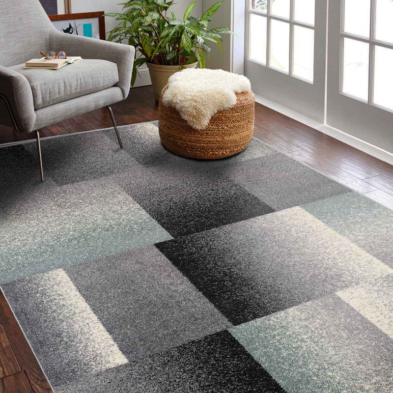 8' X 11’ Gray Modern Geometric Area Rug