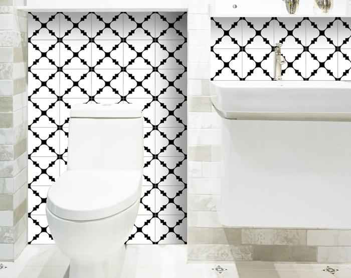 5" X 5" Black And White Tri Peel And Stick Tiles