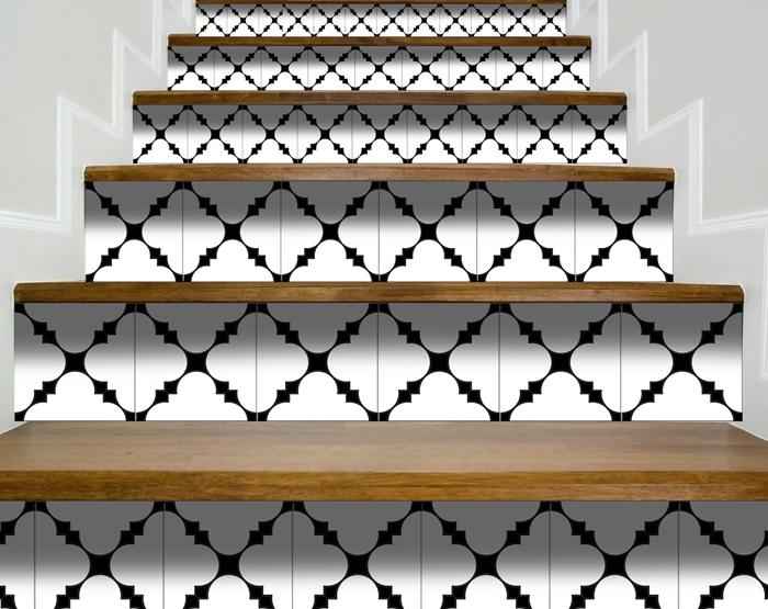 5" X 5" Black And White Tri Peel And Stick Tiles