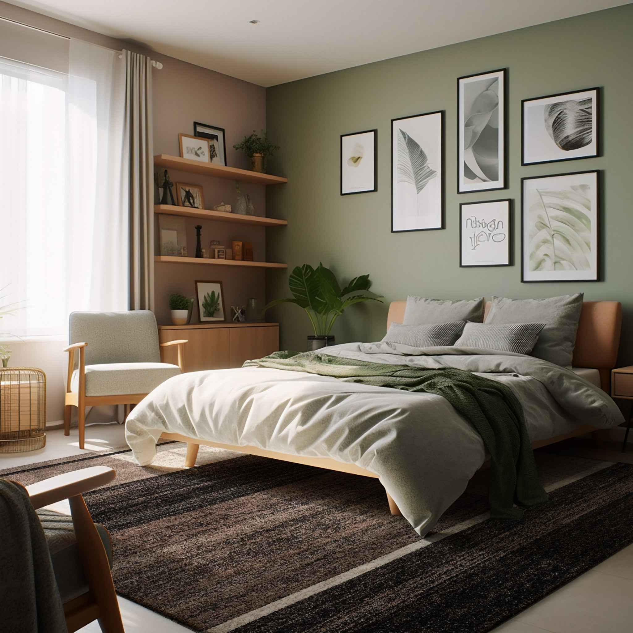 8’ X 11’ Brown And Beige Abstract Blocks Area Rug