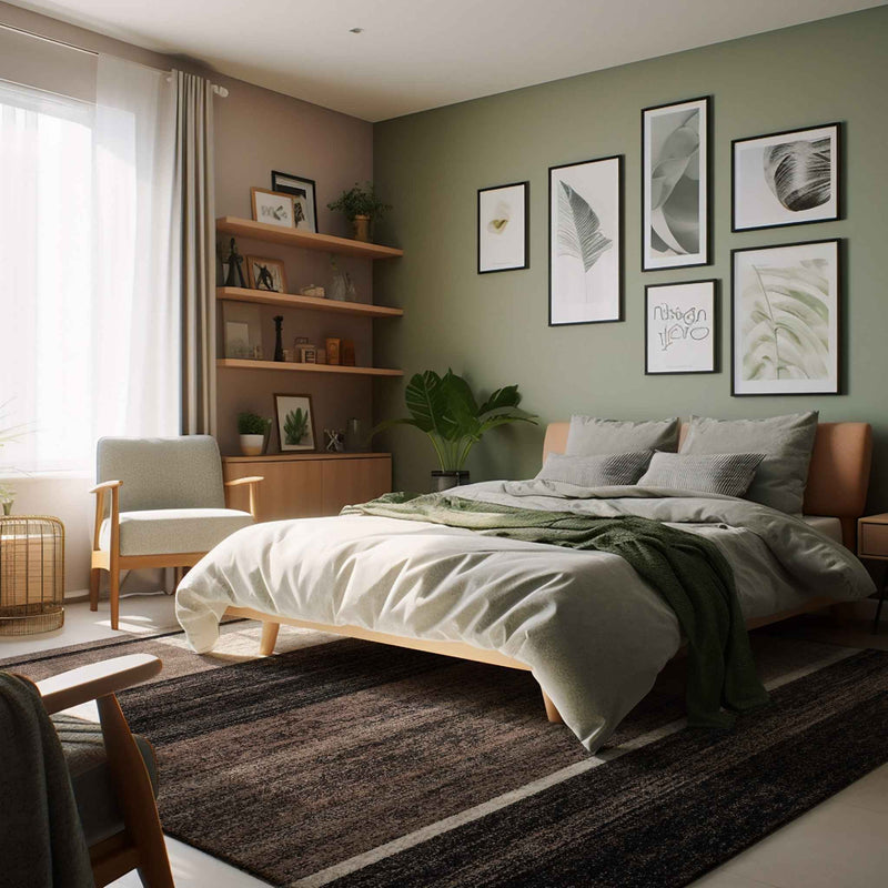 8’ X 11’ Brown And Beige Abstract Blocks Area Rug