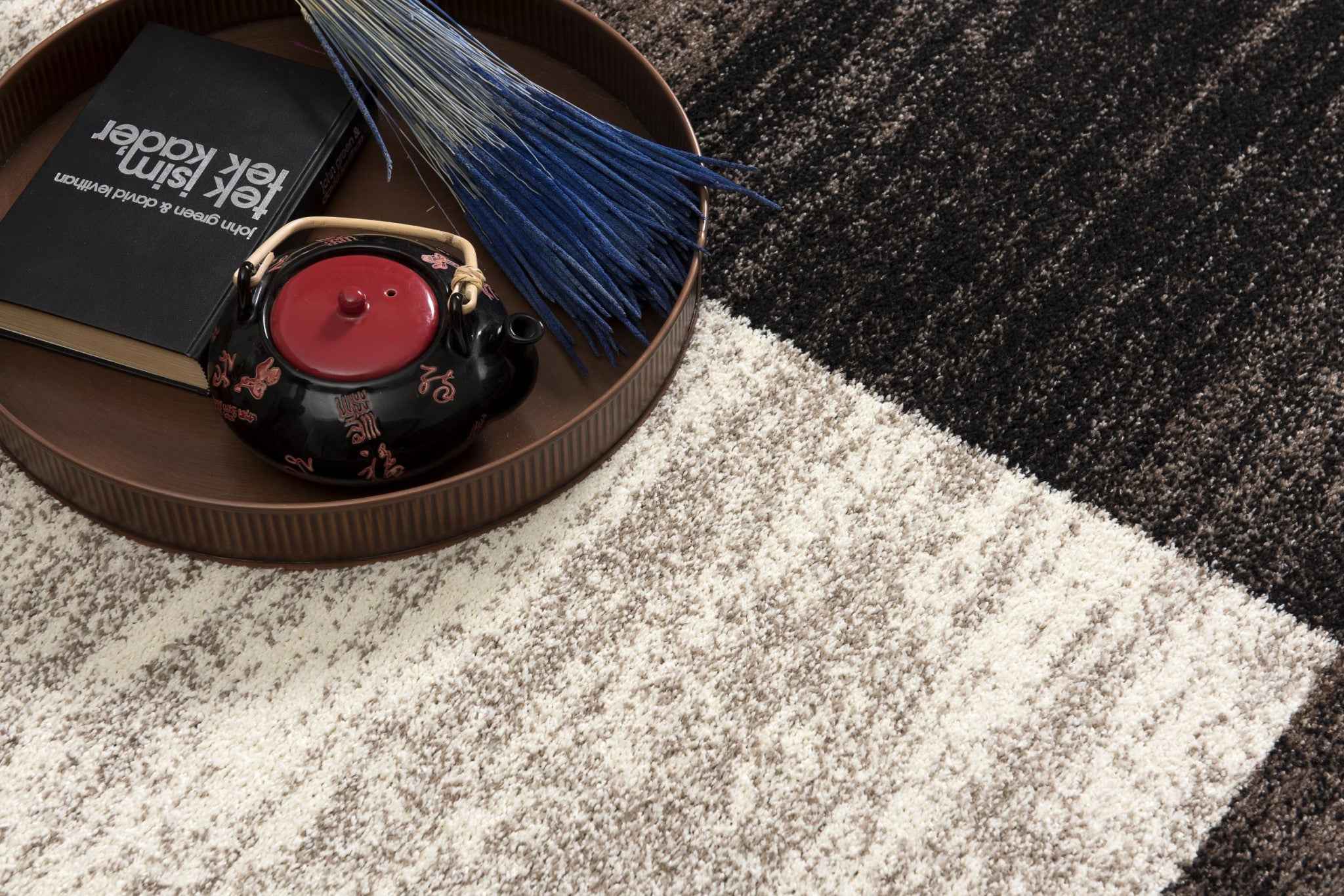 8’ X 11’ Brown And Beige Abstract Blocks Area Rug