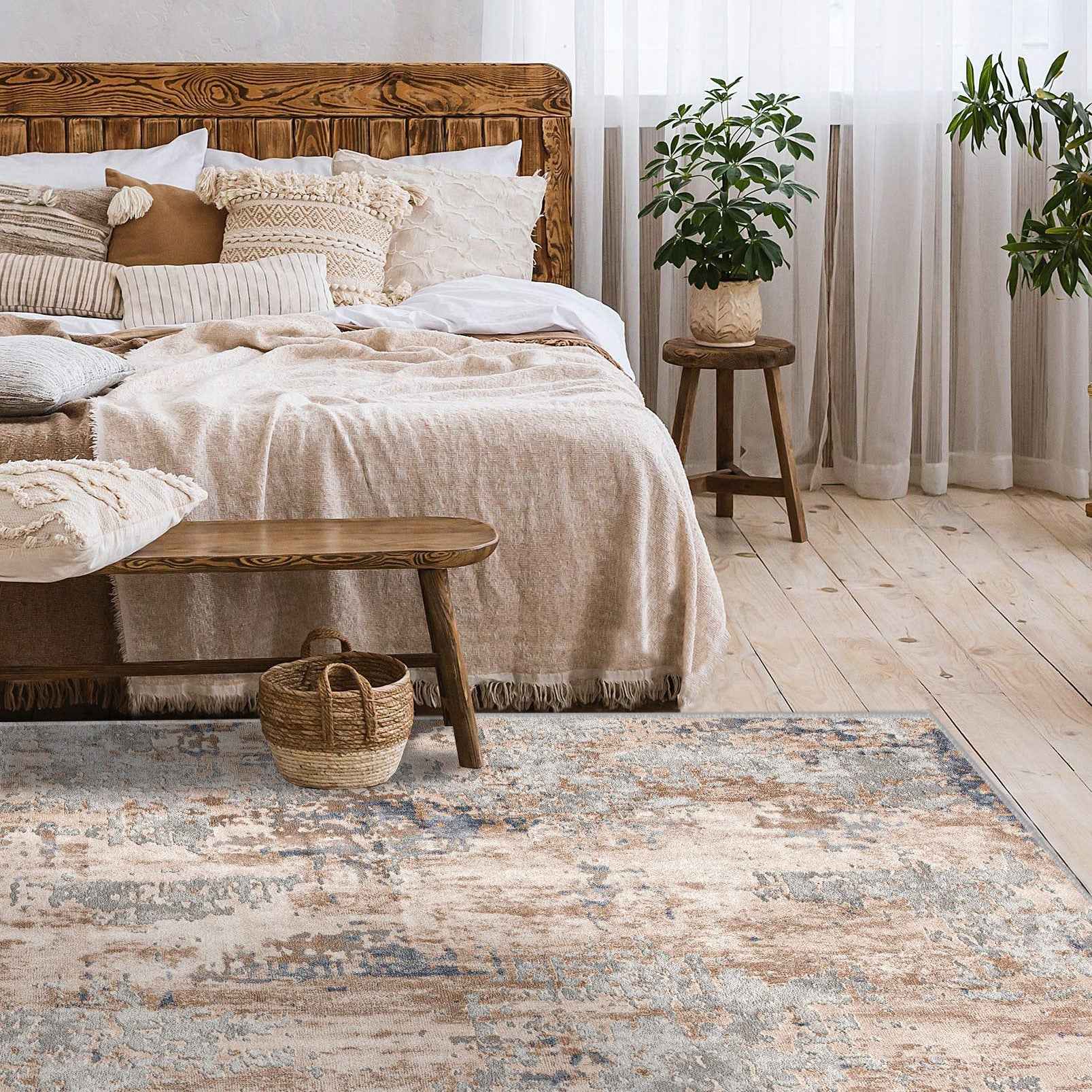 8' X 10' Beige Abstract Dhurrie Area Rug