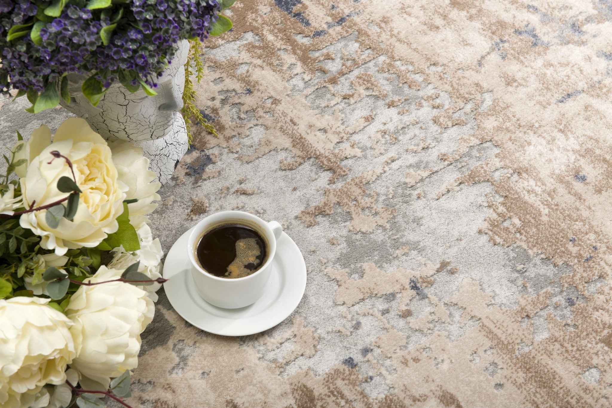 8' X 10' Beige Abstract Dhurrie Area Rug