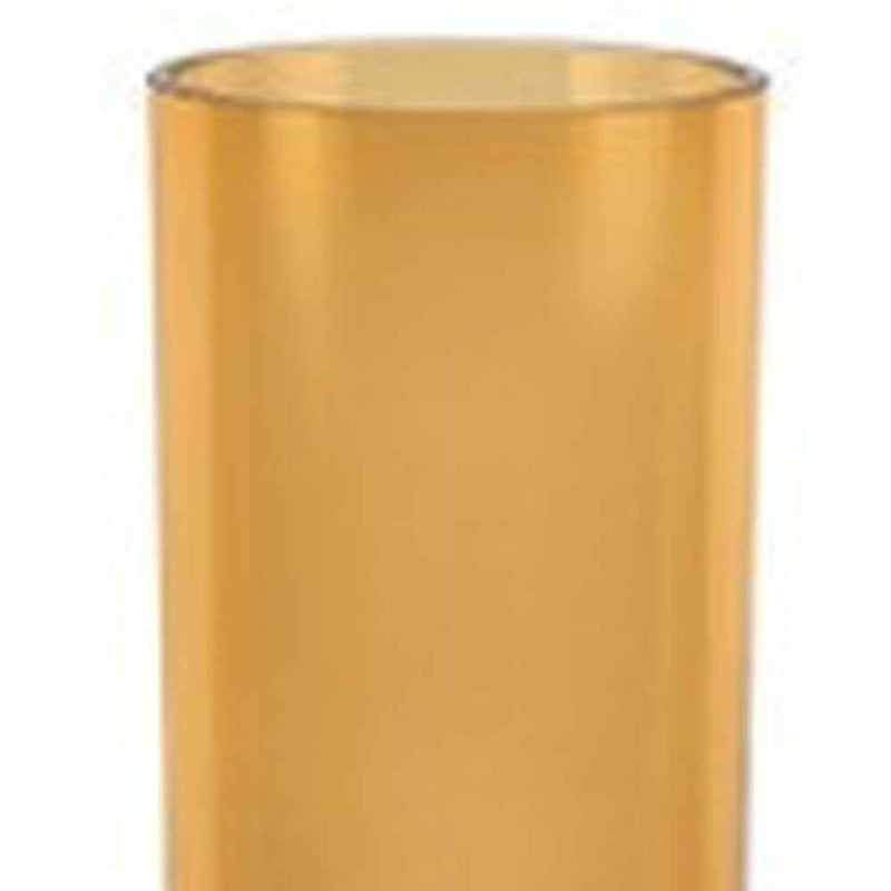 Amber Mouth Blown Bubble Glass Thick Walled Cylinder Vase