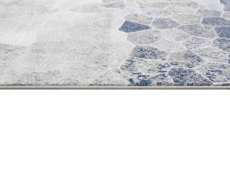 2' X 6' Navy Geometric Area Rug