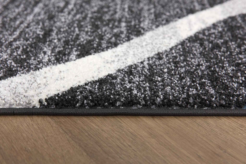 5’ X 8’ Distressed Black And Gray Abstract Area Rug