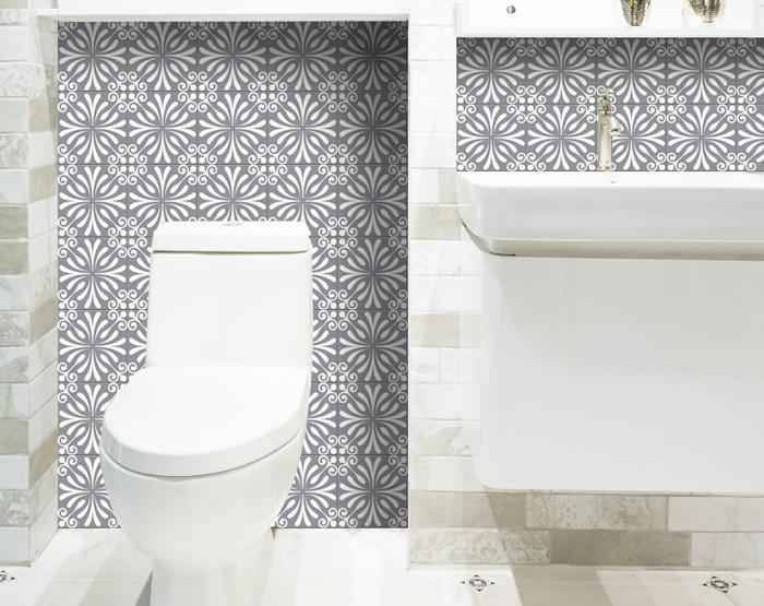 8" X 8" Gray And White Spire Peel And Stick Removable Tiles