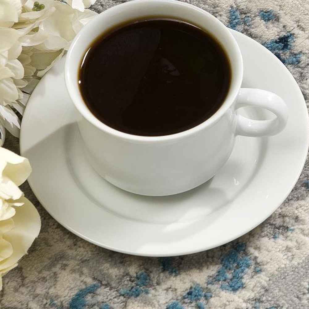 8' Blue Abstract Dhurrie Runner Rug