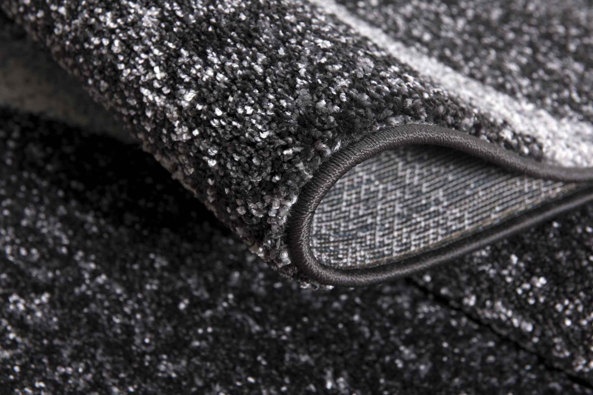 8’ X 11’ Distressed Black And Gray Abstract Area Rug