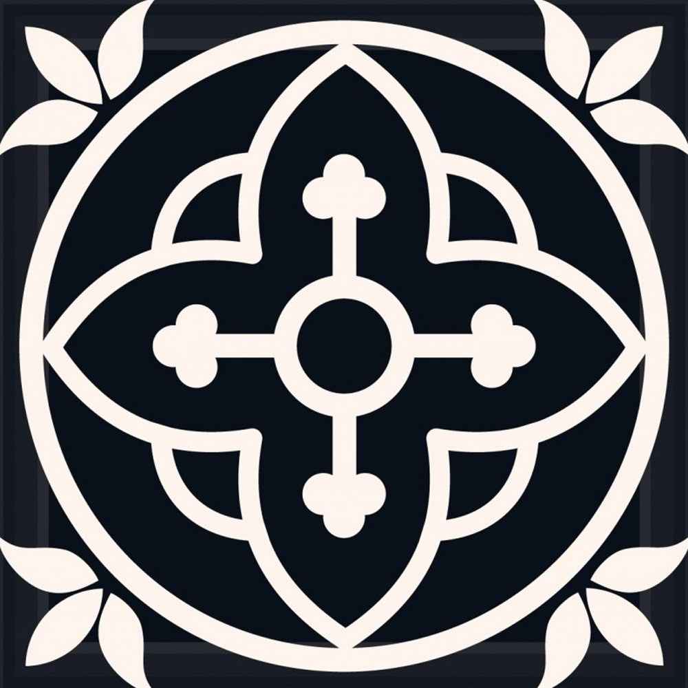 7" X 7" Black And White Rory Peel And Stick Removable Tiles