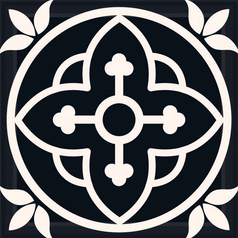 7" X 7" Black And White Rory Peel And Stick Removable Tiles