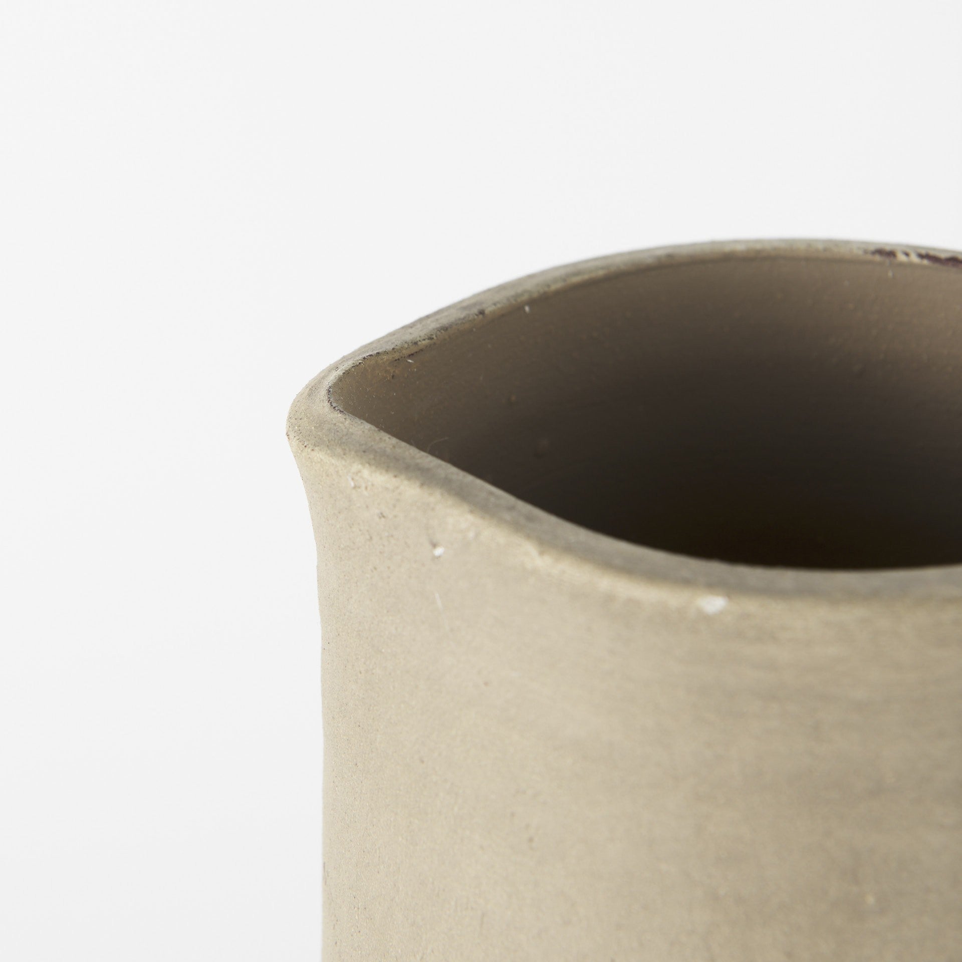 17" White and Natural Ceramic Decorative Jug Tabletop Sculpture - GreatEagleInc