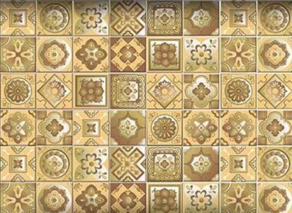 8" X 8" Vintage Beige And White Peel And Stick Removable Tiles