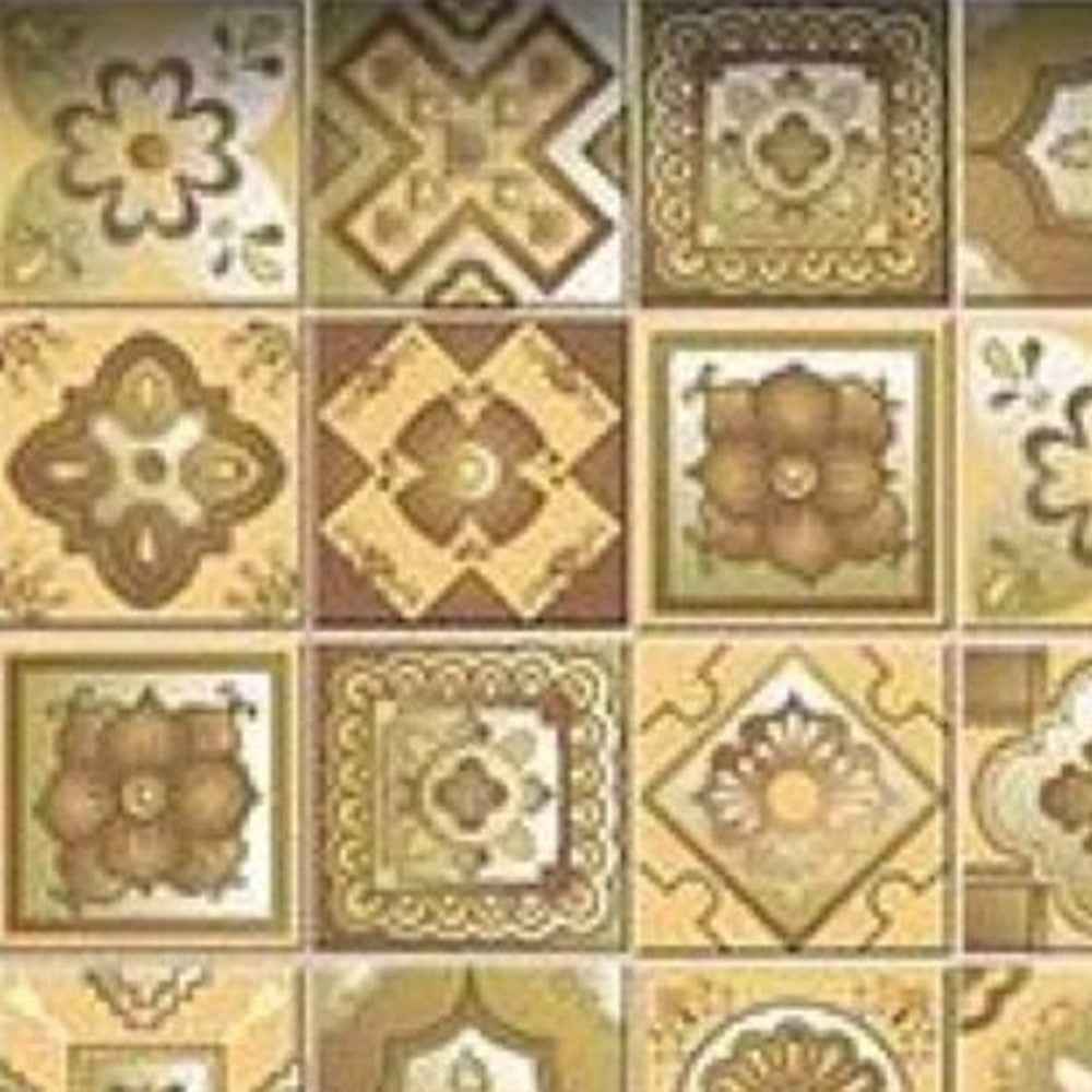 8" X 8" Vintage Beige And White Peel And Stick Removable Tiles