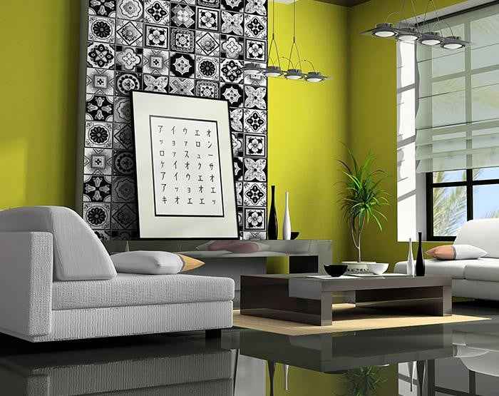 5" X 5" Black White And Gray Mosaic Peel And Stick Removable Tiles