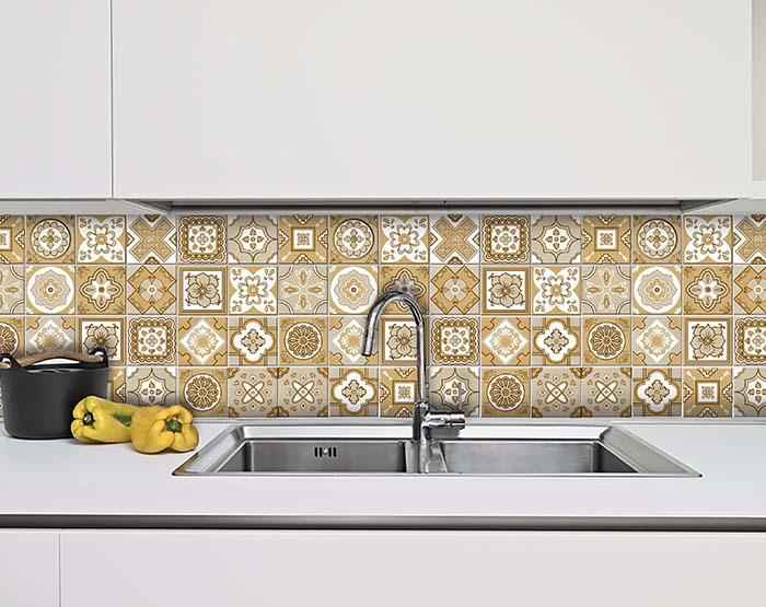 8" X 8" Vintage Brown And White Peel And Stick Removable Tiles