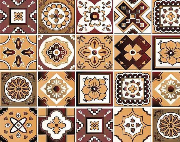 5" X 5" Shades Of Brown Mosaic Peel And Stick Removable Tiles