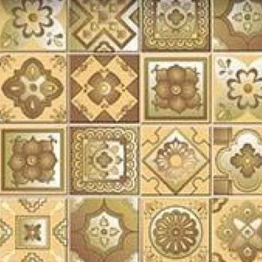 7" X 7" Vintage Beige And White Peel And Stick Removable Tiles