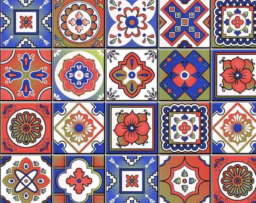 5" X 5" Mediterra Terra Cotta Mosaic Peel And Stick Removable Tiles