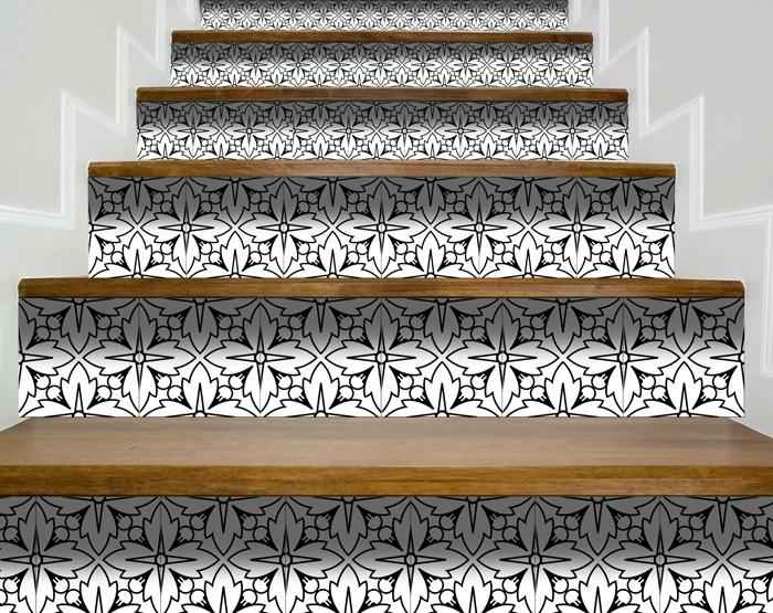 4" X 4" Black And White Silo Peel And Stick Removable Tiles