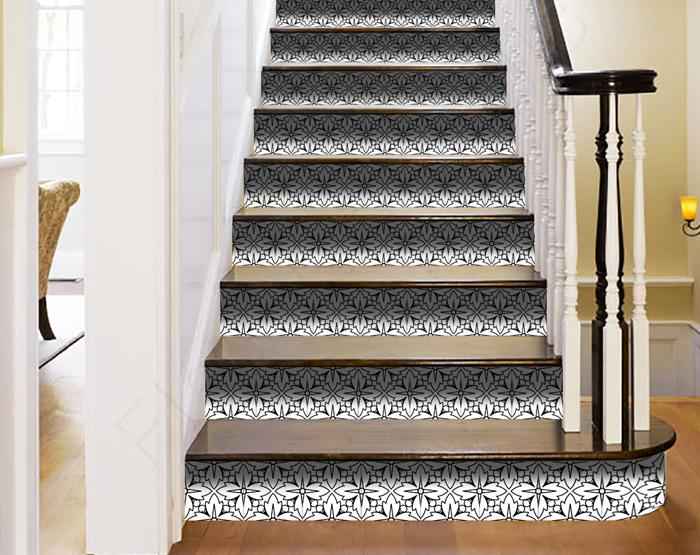 5" X 5" Black And White Silo Peel And Stick Removable Tiles