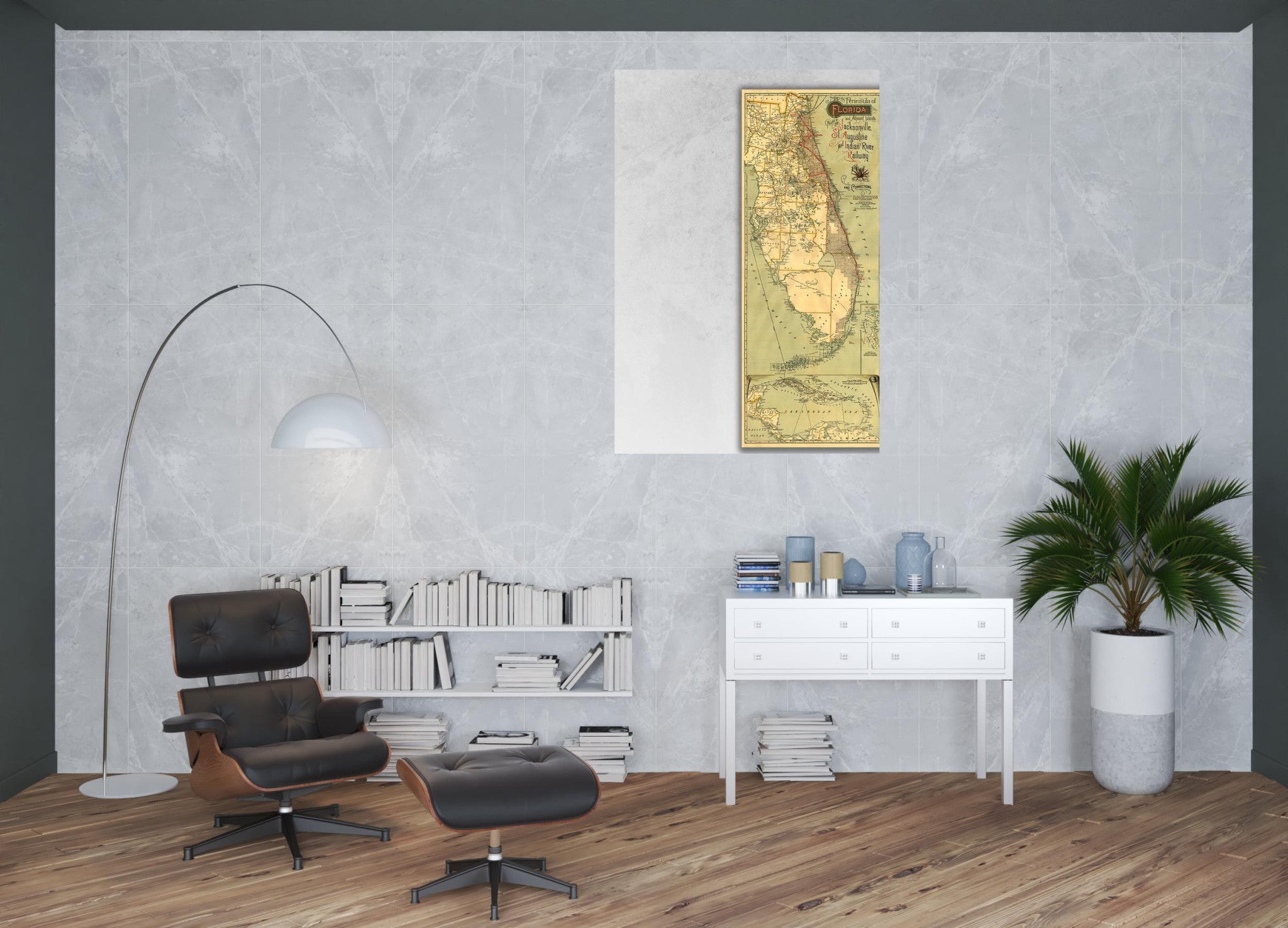 24" X 60" Map Of Jacksonville Florida Vintage Poster Wall Art Default Title