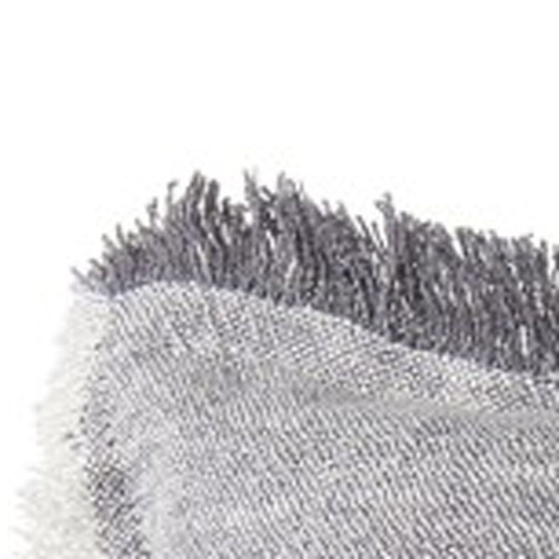 Fringed Blue And Beige Square Accent Pillow Cover - Home Decor
