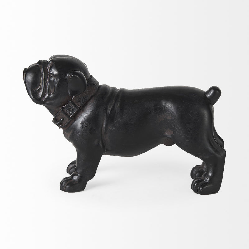 8" Black Polyresin Dog Tabletop Sculpture - GreatEagleInc