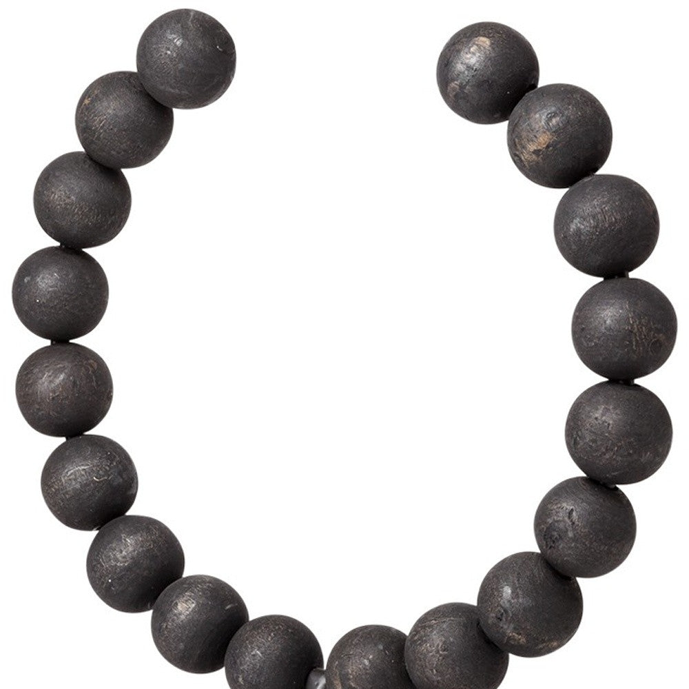 12" Black Wood and Metal Abstract Beaded Tabletop Sculpture - Home & Garden