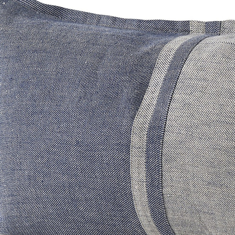 Gray And Blue Color Block Lumbar Pillow Cover - Home Decor