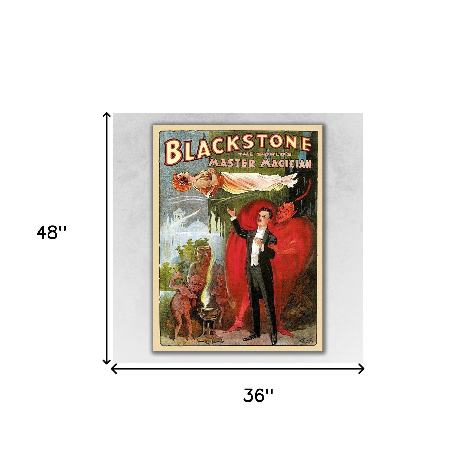 Vintage 1934 Blackstone Magic Unframed Print Wall Art - Home Decor