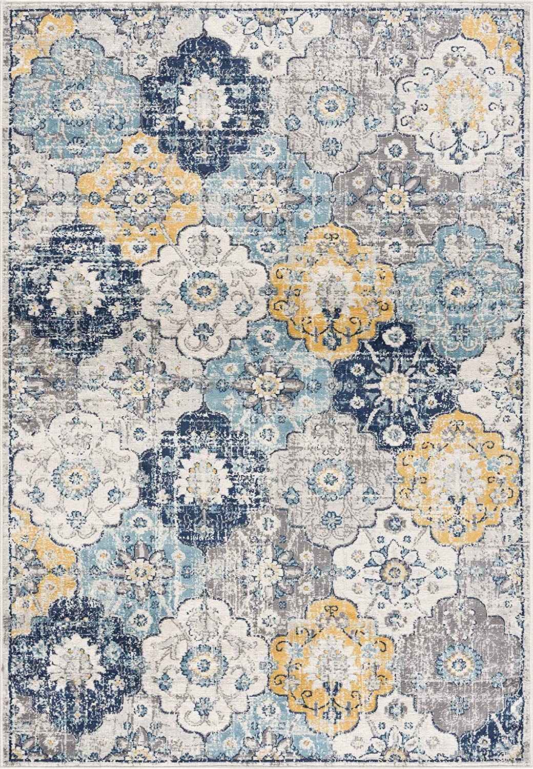 10' Blue Floral Dhurrie Runner Rug